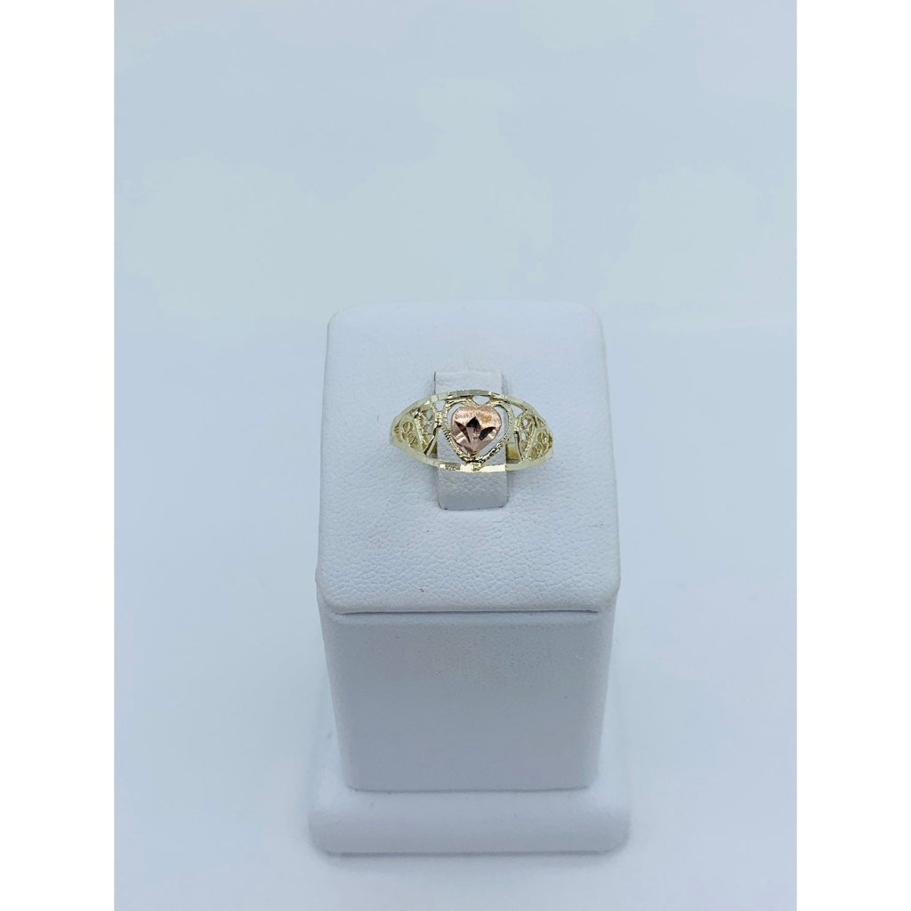 10k Gold Ring Heart Band Size 7